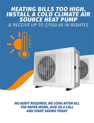 Heating Bills too high? Install a cold climate air source heat pump.